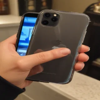 holding phone