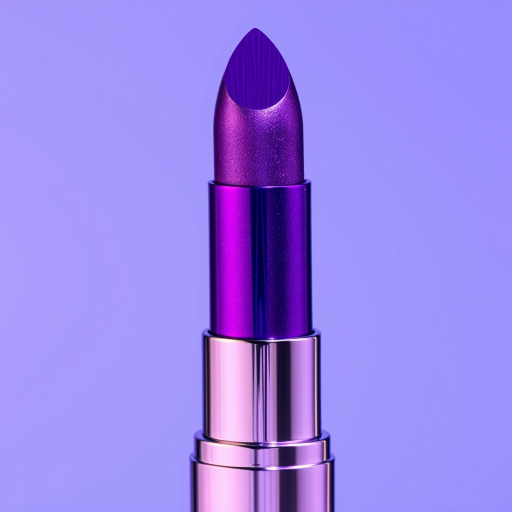 Edgy "Cosmic Violet" duochrome lipstick shifting between purple and blue, innovative formula for multi-dimensional color, great for avant-garde styles