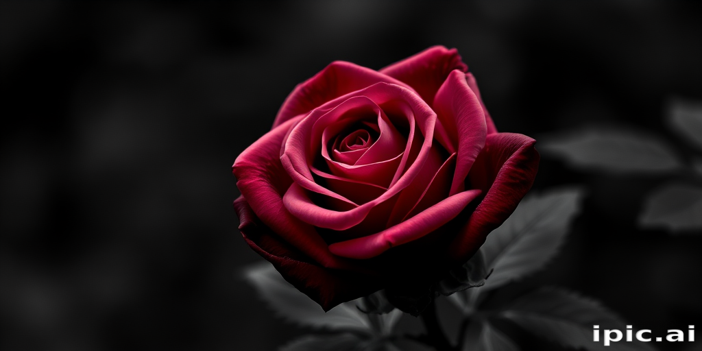 rose with black and white background