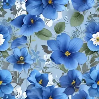 blue flowers transparent