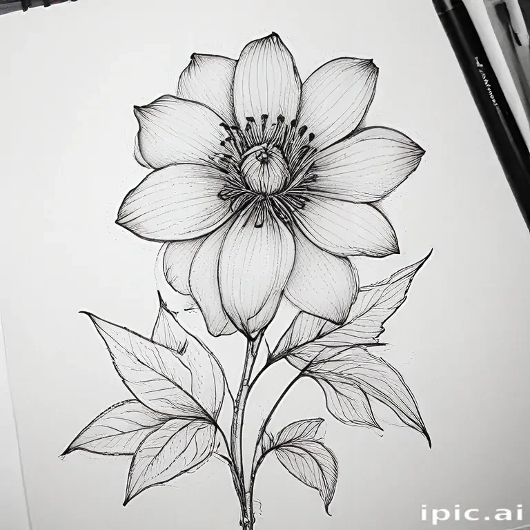 flower line work
