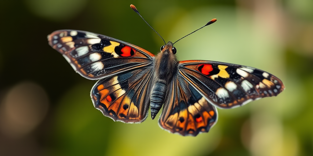 Capture a high-resolution image of a butterfly with a macro lens at f/2.8, ISO 100, shutter speed 1/200s, front view, in natural light to enhance details and colors.