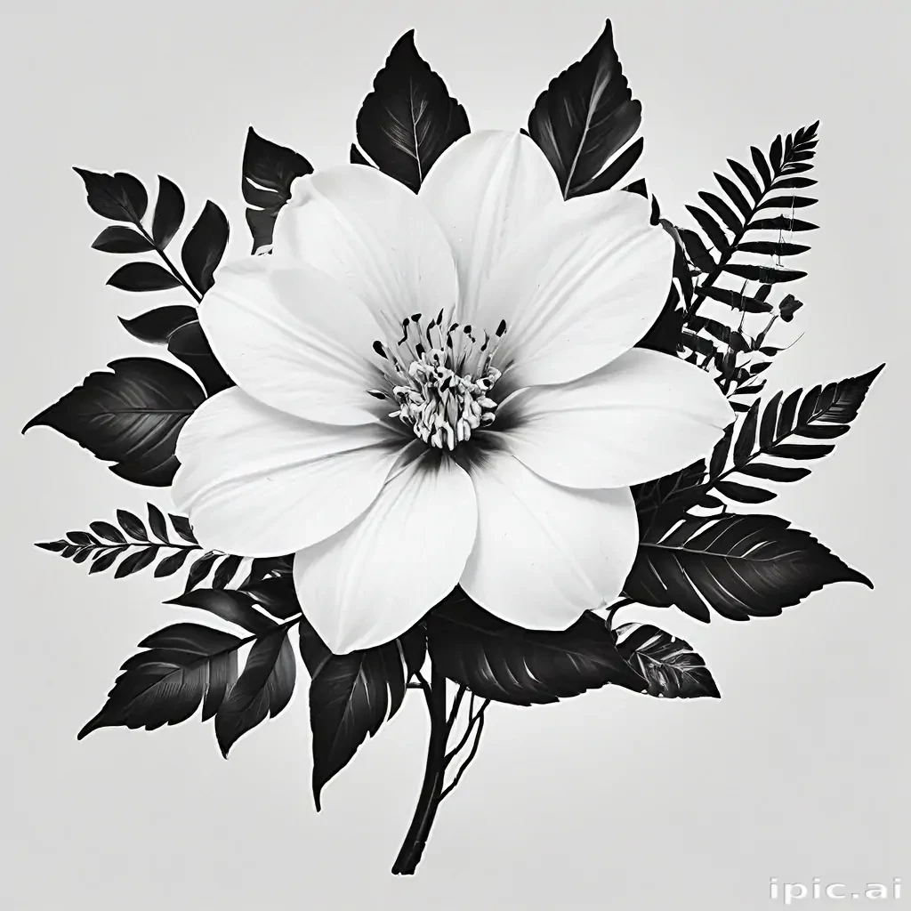 flower png black and white