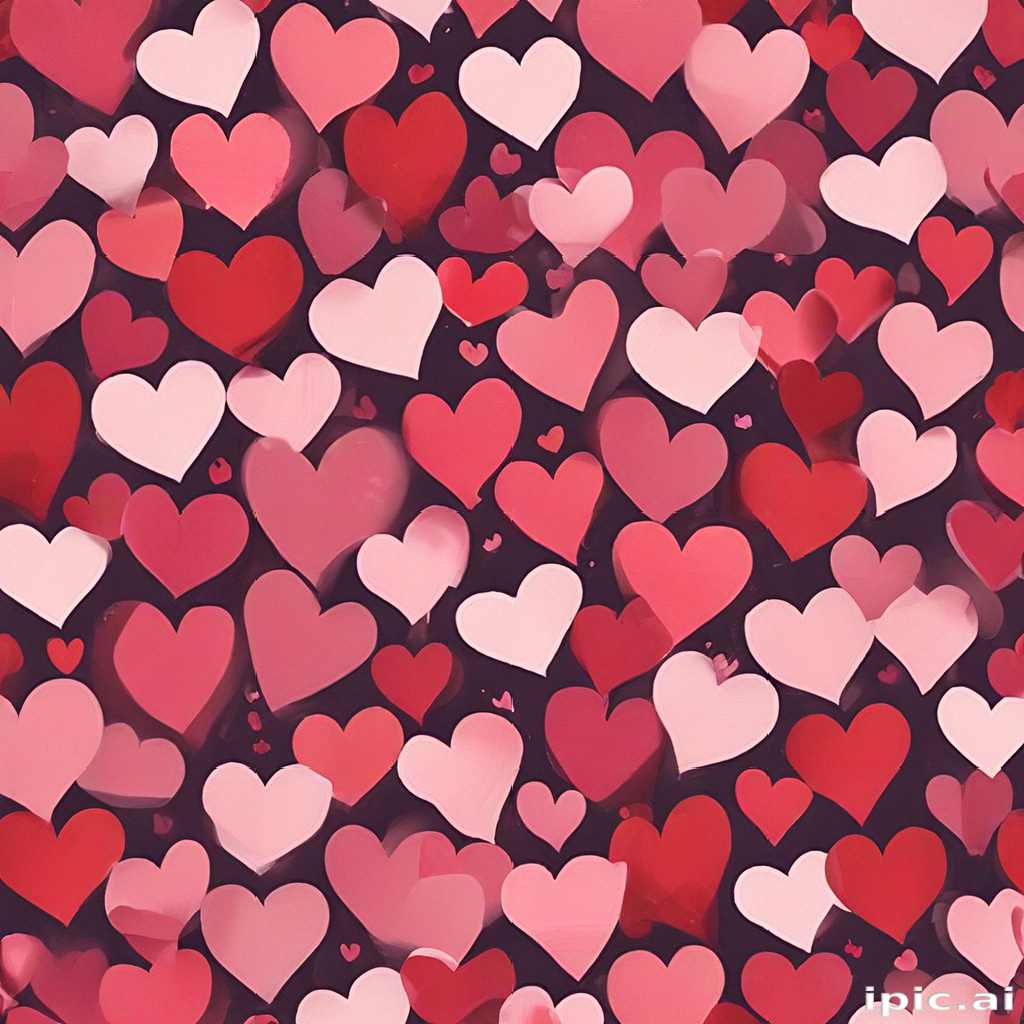 A Vibrant Array of Colorful Hearts in Various Sizes and Shades.
