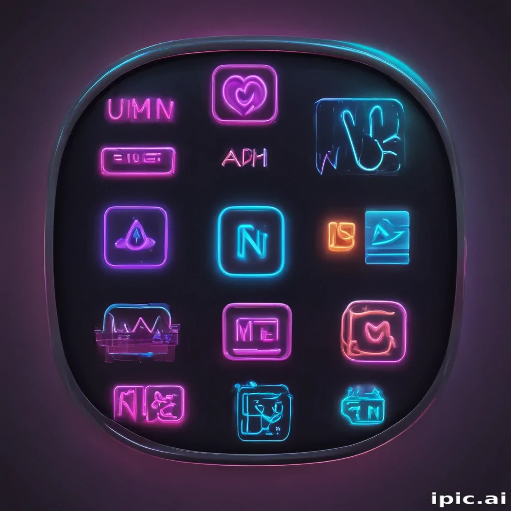 neon app icons
