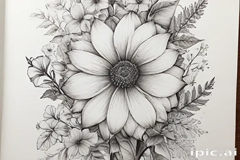 aesthetic flowers drawing