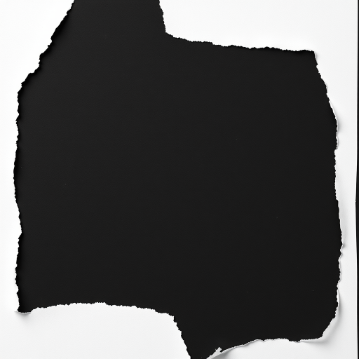 Generate a high-quality image of a torn white paper frame on a black background, using a DSLR camera with a 50mm lens, aperture f/2.8, ISO 100, shutter speed 1/125s, in a soft focus style.