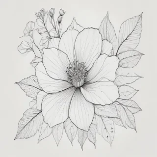 floral line art