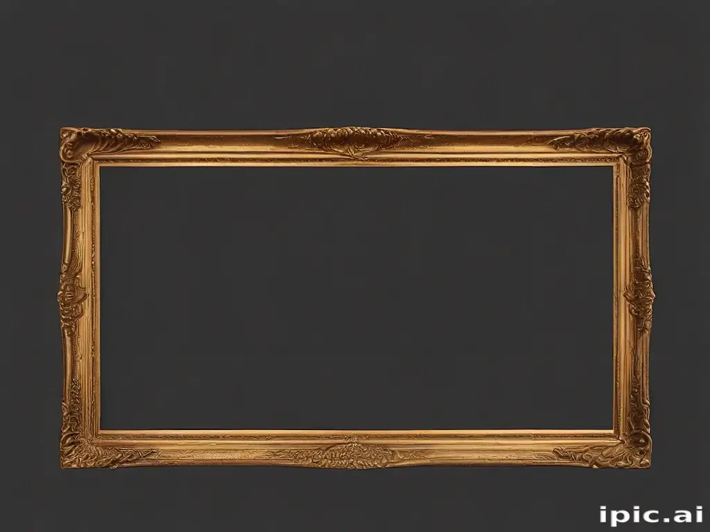 rectangle gold frame png