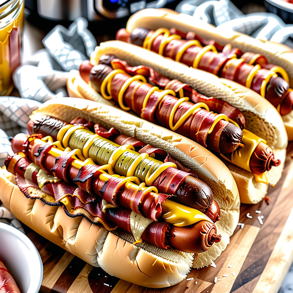 bacon wrapped hot dog air fryer