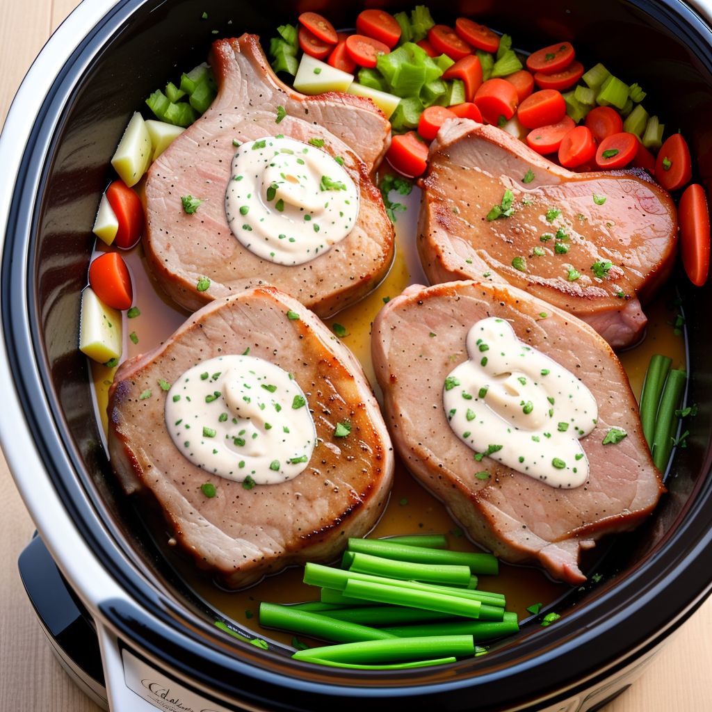 pork chops and dressing in crock pot