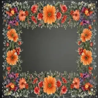 flower border transparent