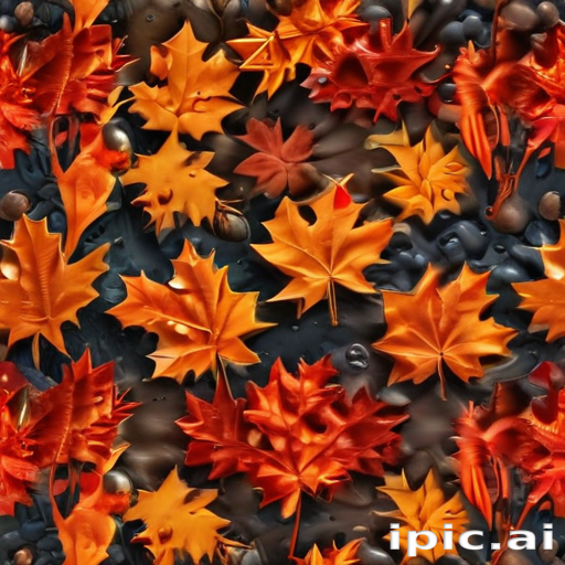 Vibrant Autumn Leaves Layered Over a Dark Textured Background in Nature