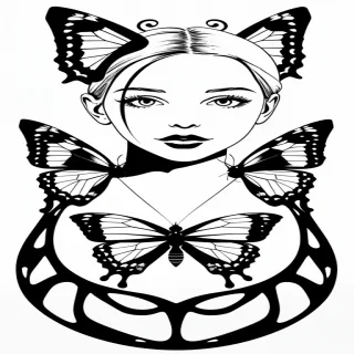 black butterfly outline