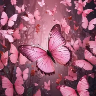 pink butterflies aesthetic