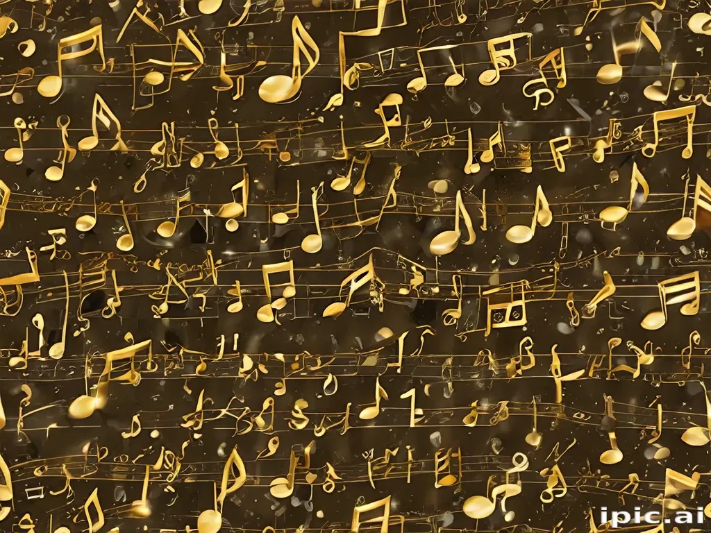 gold music notes