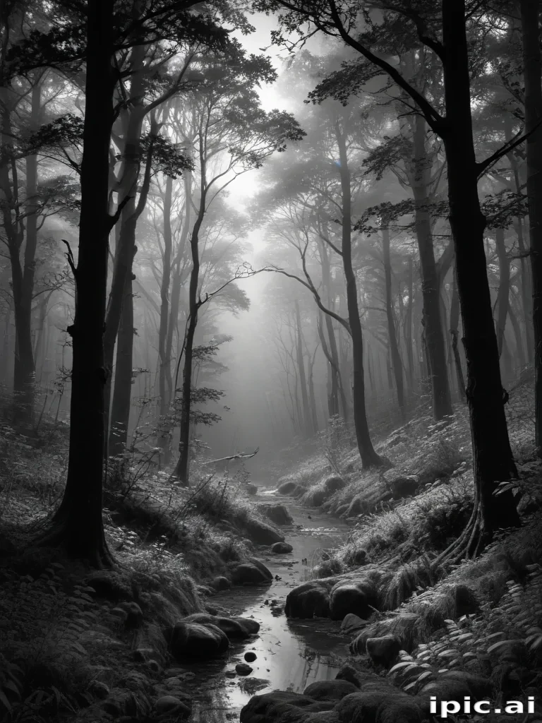 forest clipart black and white