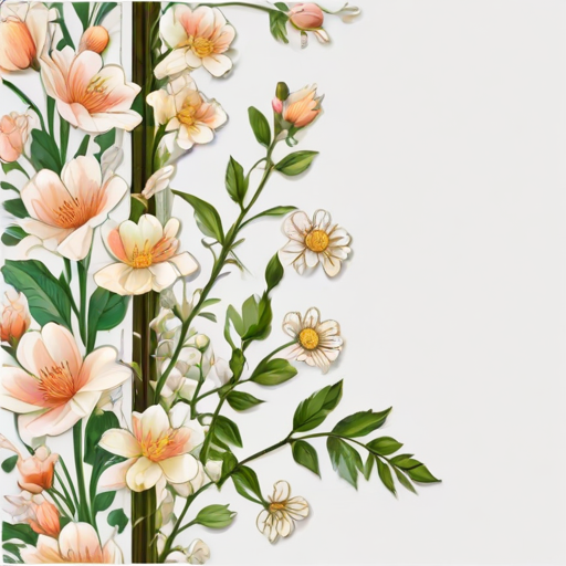 transparent floral border