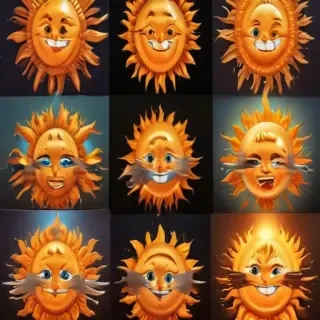 cartoon suns