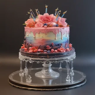transparent birthday cake