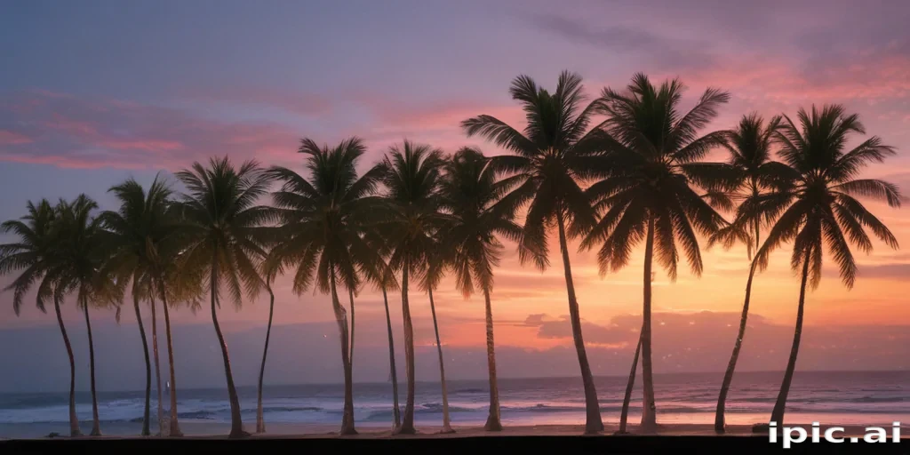 transparent palm trees