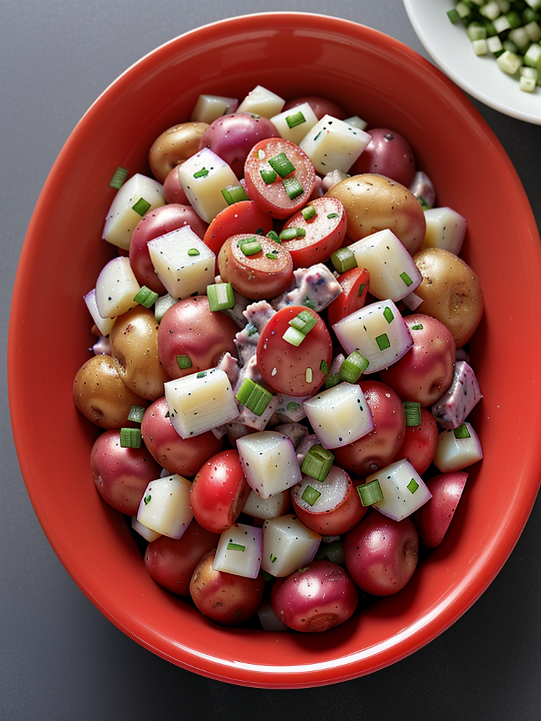 red hot and blue potato salad