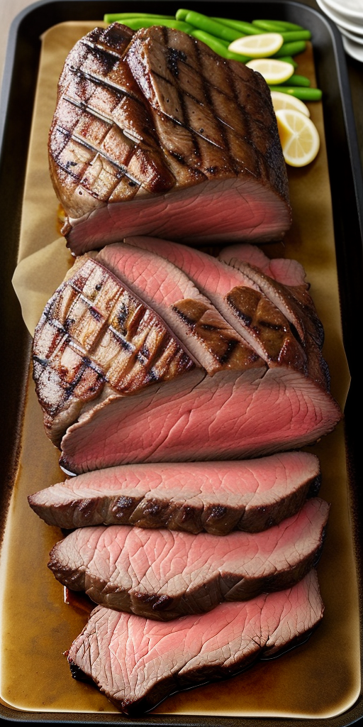 beef sirloin tip roast on grill