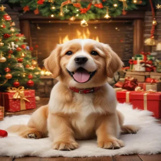 dog christmas background