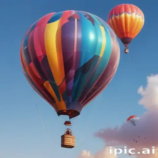 Colorful Hot Air Balloons Soaring Through a Clear Blue Sky