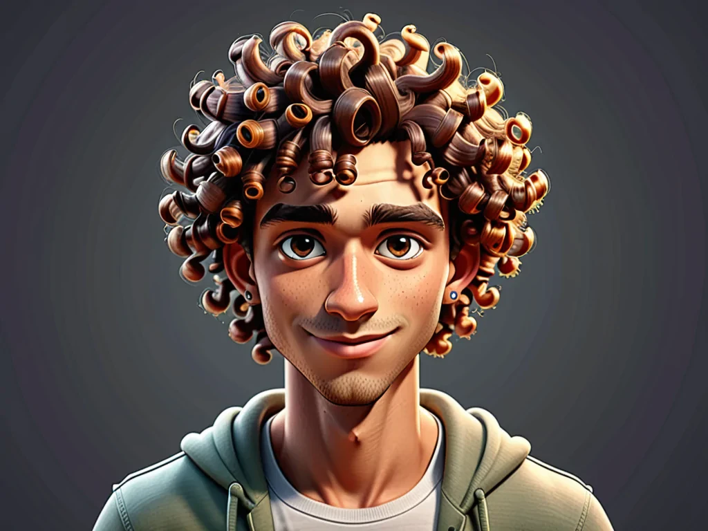 curly haired cartoon characters male