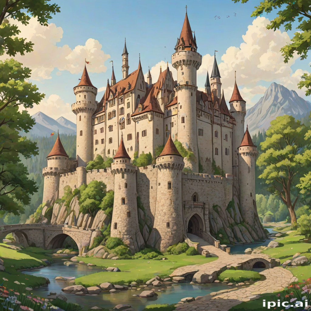 cartoon of castle
