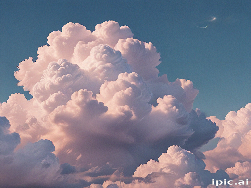 Majestic Cotton Candy Clouds Against a Serene Sky at Dusk