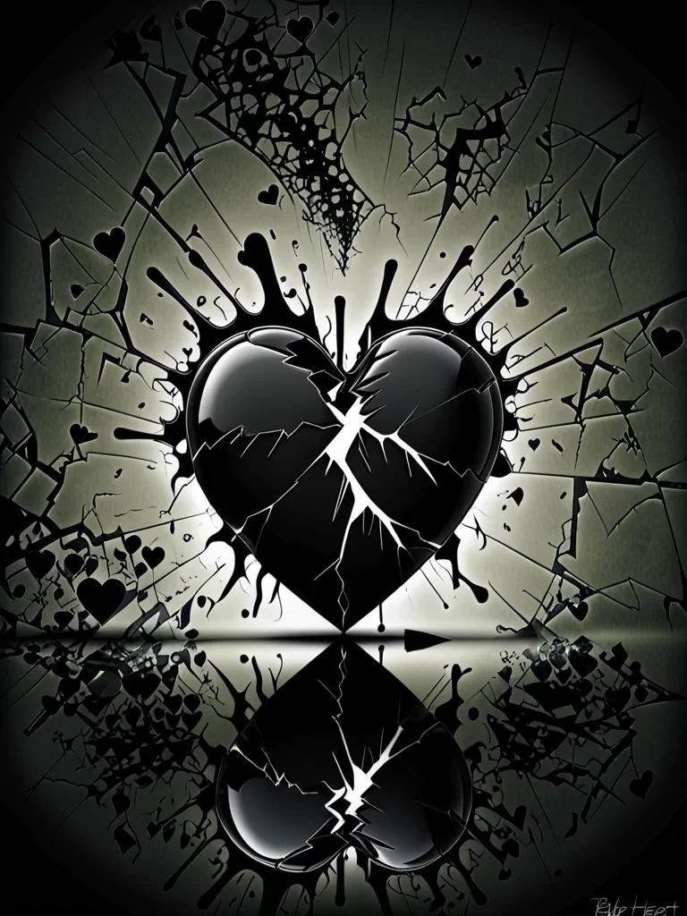 black broken heart wallpaper