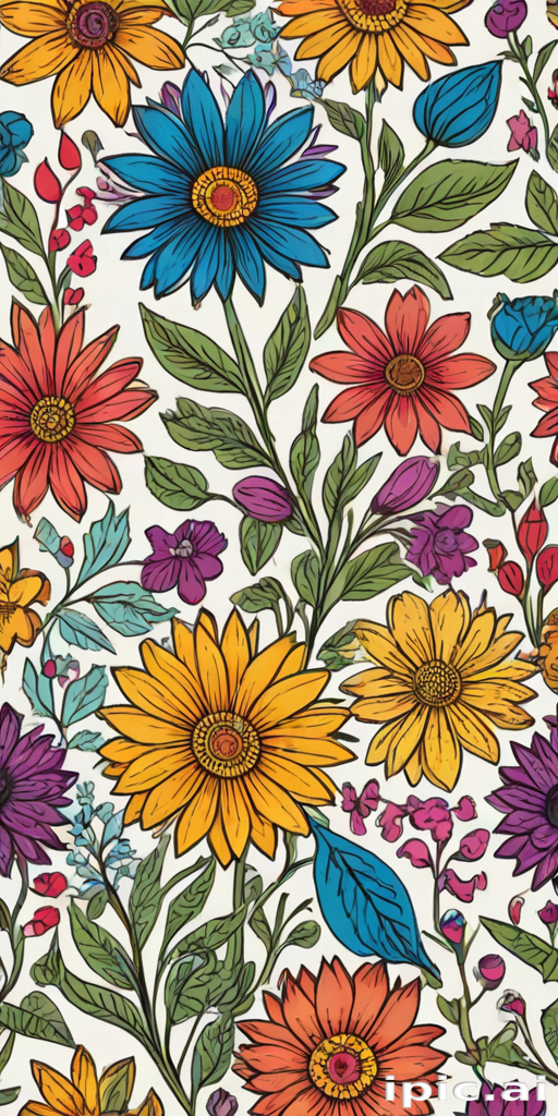 colourful flower drawing
