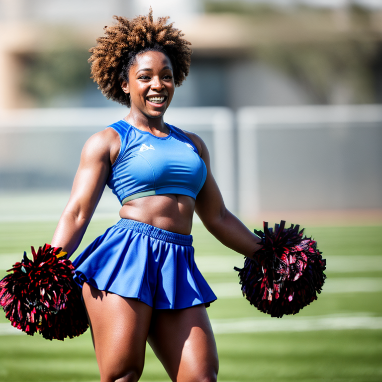 Ebony cheerleader