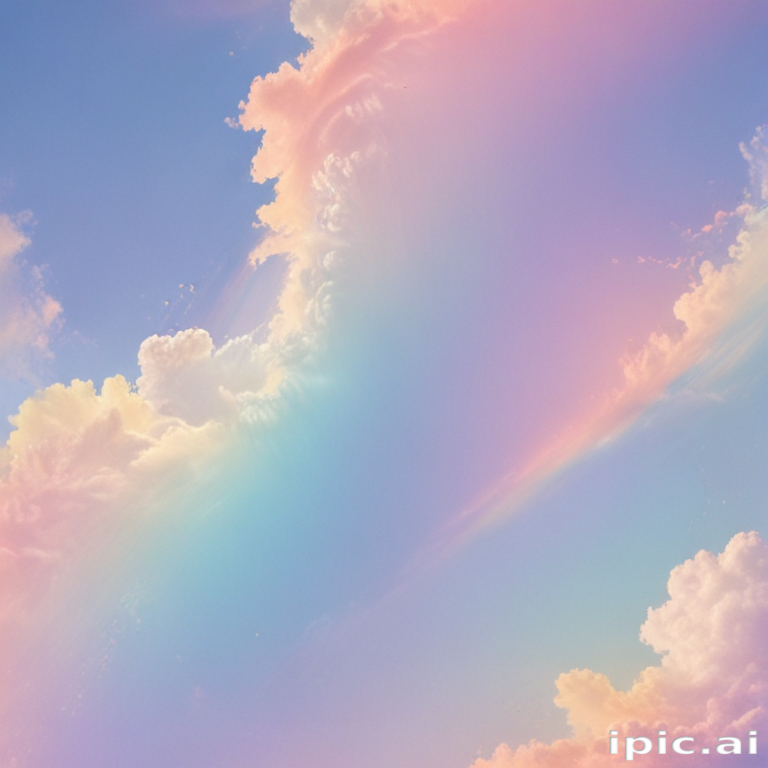 Soft Pastel Clouds Reflecting a Dreamy Sunset in the Sky