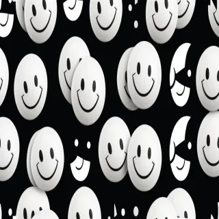 smiley black and white