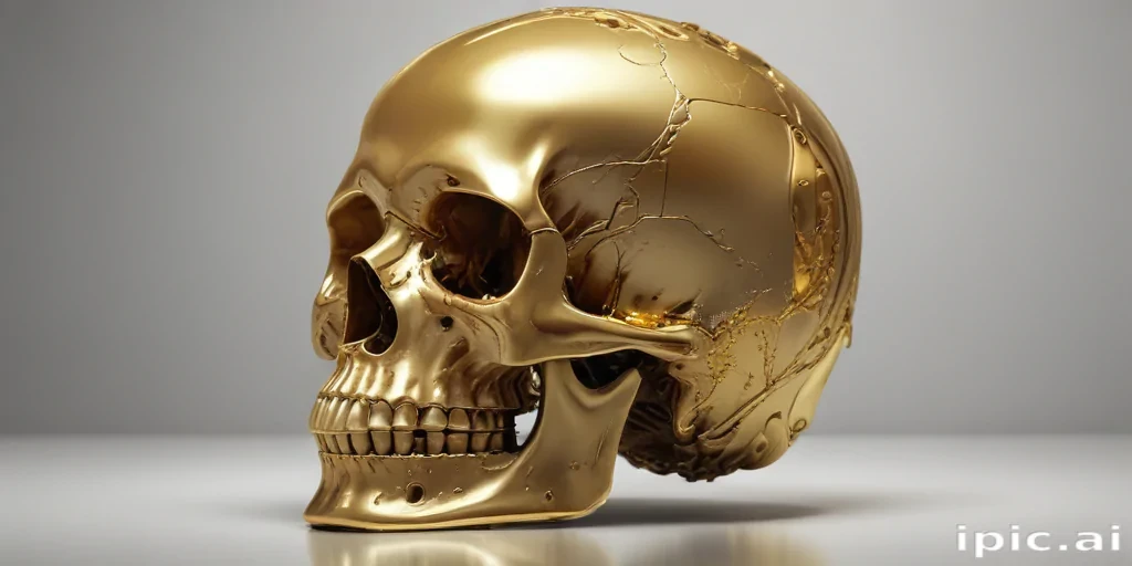 transparent gold skull
