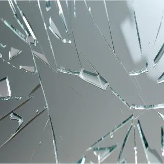 broken glass transparent