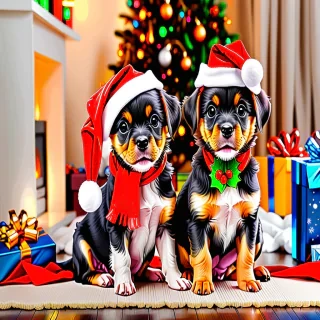 cute christmas dogs