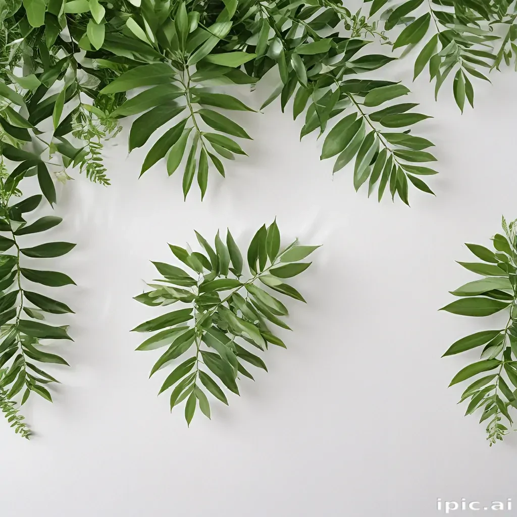 white and greenery background