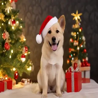christmas dog wallpaper