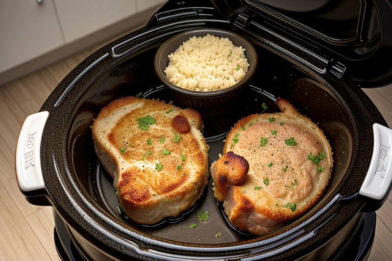 pork chops and stuffing in crock pot