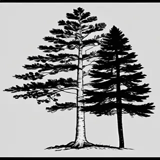 black and white pine tree clipart