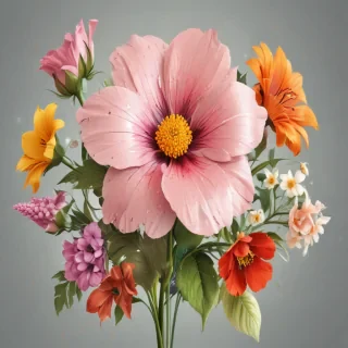 cartoon flowers transparent background