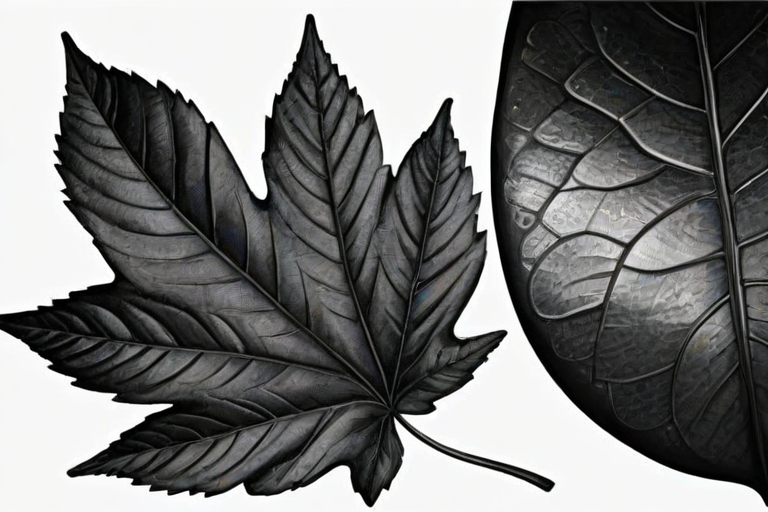 clipart leaf black and white