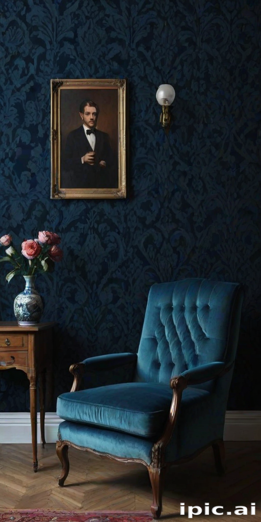 vintage dark blue aesthetic wallpaper
