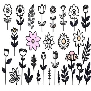 aesthetic flower doodles