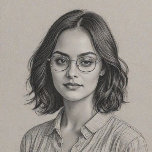 Delightful Camila Mendes, pencil sketch, portrait of Lovely woman 1927s in glasses, hair style beatnik, outline, clear lines, fine lines, 8k