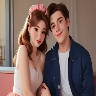 cartoon couple aesthetic